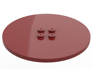 LEGO Dark Red Tile 8 x 8 Round with 2 x 2 Center Studs (6177)