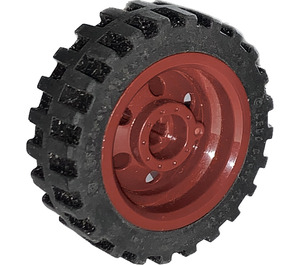 LEGO Dunkelrot Tire Ø 43.2 x 14 with Rim, Narrow Ø30 x 14 with Axle Hole