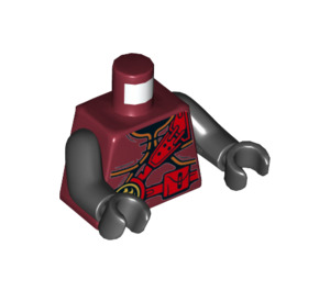 LEGO Dunkelrot Torso Ninjago Rüstung mit Straps und Utility Gürtel (973 / 76382)