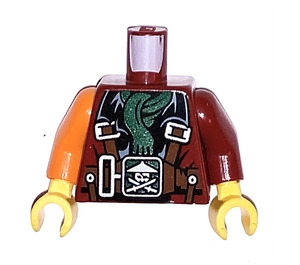 LEGO Dunkelrot Torso Ninjago Parachute (973)