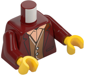 LEGO Donkerrood Torso met Pak Jasje met Shirt en Waistcoat (973 / 76382)