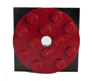 LEGO Dark Red Turntable 4 x 4 x 0.667 with Black Locking Base