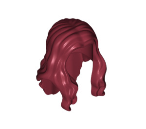 LEGO Rouge foncé Ondulé Longue Cheveux avec Parting (33461 / 95225)