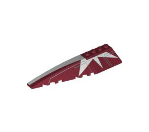 LEGO Dark Red Wedge 12 x 3 x 1 Double Rounded Left with White Stripes (42061 / 85145)