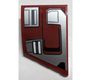 LEGO Dark Red Wedge 2 x 3 Right with Silver Armor Plates Sticker (80178)