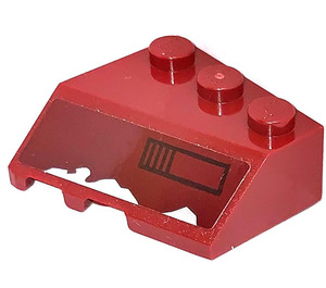 LEGO Rosso scuro Cuneo 3 x 3 Destra con Argento Decorazione Adesivo (48165)