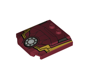 LEGO Rouge foncé Coin 4 x 4 Incurvé avec Iron Man Bonnet (24832 / 45677)