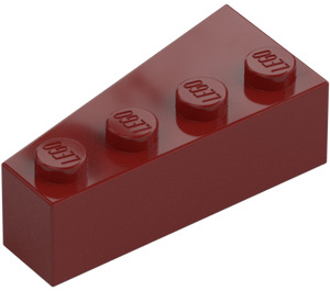 LEGO Donkerrood Wig Steen 2 x 4 Rechts (41767)