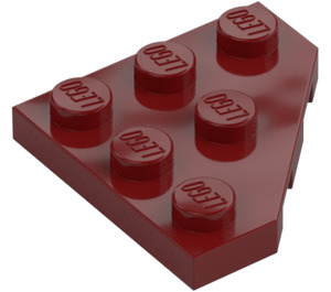 LEGO Rojo oscuro Cuña Placa 3 x 3 Esquina (2450)