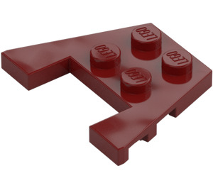 LEGO Mørkerød Kile Plade 3 x 4 med Knops hakker (28842 / 48183)