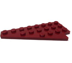 LEGO Mørkerød Kile Plade 4 x 8 Vinge Venstre med underside Knops Notch (3933 / 45174)