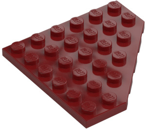 LEGO Mørk rød Kile Plate 6 x 6 Hjørne (6106)