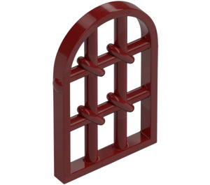 LEGO Rojo oscuro Ventana Pane 1 x 2 x 2.7 Redondeado Parte superior con Twisted Bars (30045)