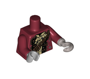 LEGO Dark Red Zombie Pirate Minifig Torso with Dark Red Arms (973 / 10895)