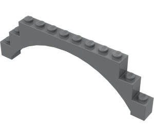 LEGO Dark Stone Gray Arch 1 x 12 x 3 with Raised Arch and 5 Cross Supports (18838 / 30938)