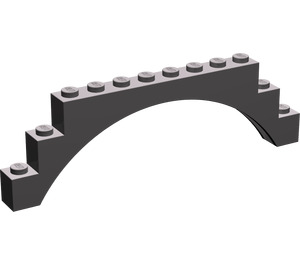 LEGO Dark Stone Gray Arch 1 x 12 x 3 without Raised Arch (6108 / 14707)