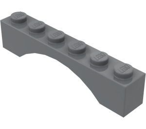 LEGO Mørk steingrå Bue 1 x 6 Kontinuerlig bue (3455)