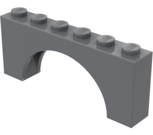 LEGO Dunkles Steingrau Bogen 1 x 6 x 2 Dickes Oberteil und verstärkte Unterseite (3307)