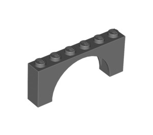 LEGO Dark Stone Gray Arch 1 x 6 x 2 Thin Top without Reinforced Underside (12939)