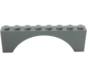 LEGO Dark Stone Gray Arch 1 x 8 x 2 Thick Top and Reinforced Underside (3308)