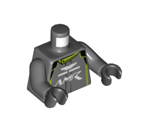 LEGO Gris piedra oscuro Aston Martin Valkyrie AMR Pro Conductor Minifigura Torso (973 / 76382)