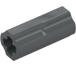 LEGO Dark Stone Gray Axle Connector (Smooth with 'x' Hole) (59443)