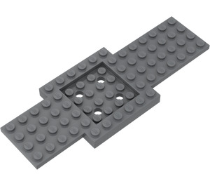 LEGO Dark Stone Gray Base 6 x 16 x 2/3 with Recess and Holes (52037)