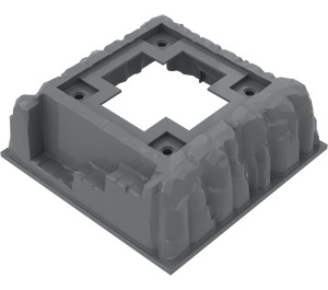 LEGO Dark Stone Gray Baseplate 16 x 16 Mountain with 10 x 10 Hole (53588)