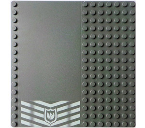 LEGO Dark Stone Gray Baseplate 16 x 16 with Driveway with Driveway, Fire Logo Sticker (30225)