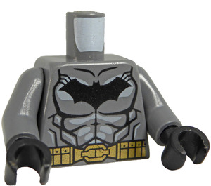 LEGO Mørk stengrå Batman Torso med Sort logo, Gold Bælte og Sort Hænder (973 / 76382)