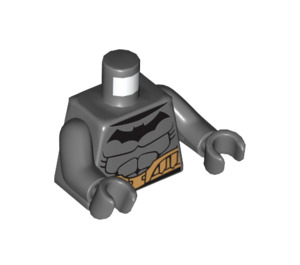 LEGO Donker steengrijs Batman met Dark Stone Grijs Pak en Gold Riem met Grijs Handen Minifiguur Torso (973 / 76382)