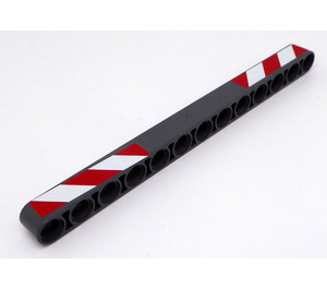 LEGO Dunkles Steingrau Strahl 13 mit rot und Weiß Danger Streifen auf Both Ends Aufkleber (41239)