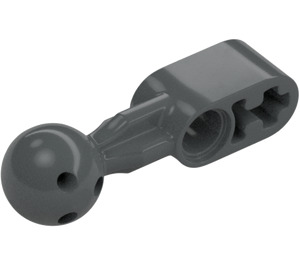 LEGO Dark Stone Gray Beam 2 with Straight Ball Joint (1 Hole in Ball) (64276)