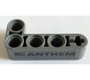 LEGO Dark Stone Gray Beam 2 x 4 Bent 90 Degrees, 2 and 4 holes with 'ANTHEM' Sticker (32140)