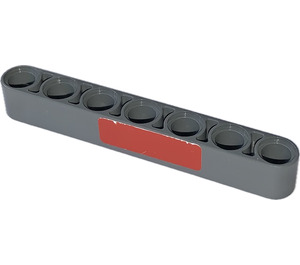 LEGO Gris pierre foncé Faisceau 7 avec rouge Stripe sur Both Sides Autocollant (32524)