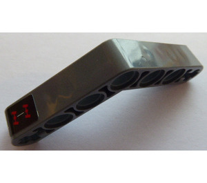LEGO Dark Stone Gray Beam Bent 53 Degrees, 4 and 4 Holes with Transmission system right Sticker (32348)