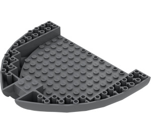 LEGO Grigio pietra scuro Barca Arco Hull 16 x 14 x 2 (64651)