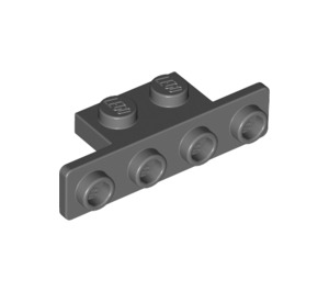 LEGO Dark Stone Gray Bracket 1 x 2 - 1 x 4 with Rounded Corners (2436 / 10201)