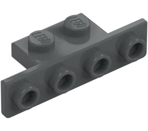 LEGO Dunkles Steingrau Halterung 1 x 2 - 1 x 4 mit abgerundeten Ecken und quadratischen Ecken (28802)