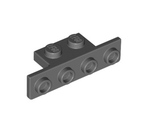 LEGO Dark Stone Gray Bracket 1 x 2 - 1 x 4 with Rounded Corners and Square Corners (28802)