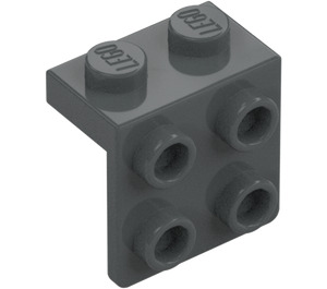 LEGO Tumma kivenharmaa Uloke 1 x 2 jossa 2 x 2 (21712 / 44728)