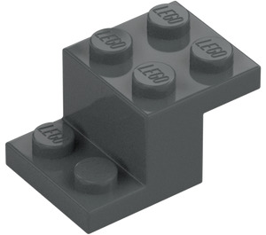 LEGO Dark Stone Gray Bracket 2 x 3 with Plate and Step with Bottom Stud Holder (73562)