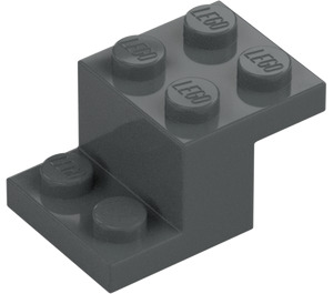 LEGO Dark Stone Gray Bracket 2 x 3 with Plate and Step without Bottom Stud Holder (18671)