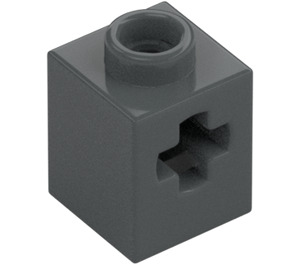 LEGO Mörk Stengrå Kloss 1 x 1 med Axelhål (73230)