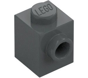 LEGO Mørk steingrå Kloss 1 x 1 med Knott på En Side (87087)