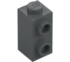 LEGO Dunkles Steingrau Stein 1 x 1 x 1.6 mit Zwei Seitennoppen (32952)