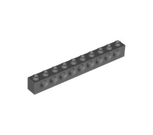 LEGO Dunkles Steingrau Backstein 1 x 10 mit Löcher (2730)
