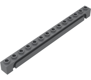 LEGO Dark Stone Gray Brick 1 x 14 with Channel (4217)