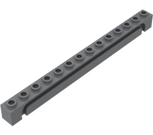 LEGO Dark Stone Gray Brick 1 x 14 with Groove (4217)