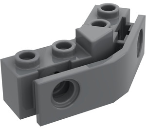 LEGO Dark Stone Gray Brick 1 x 2 Double Angled with Bumper Holder with Closed Front (2991)